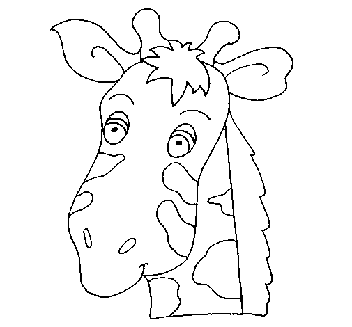 Coloriage de Face de girafe pour Colorier