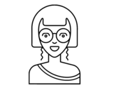 Dibujo de Fille avec des lunettes rondes
