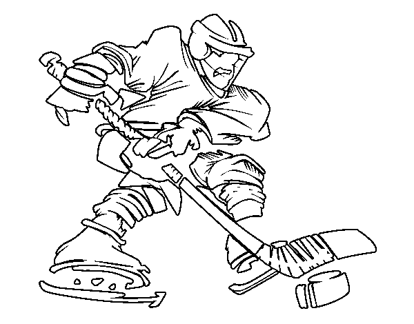 Coloriage de Joueur de hockey professionnel pour Colorier