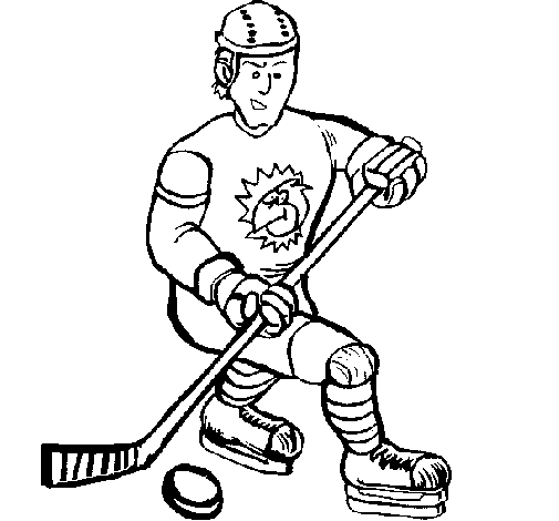 Coloriage de Joueur de hockey sur glace pour Colorier