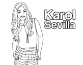 <span class='hidden-xs'>Coloriage de </span>Karol Sevilla à colorier