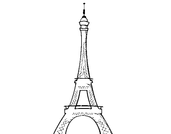 Coloriage de La tour Eiffel pour Colorier