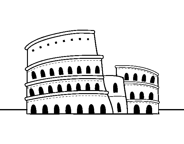 Coloriage de Le Colisée de Rome pour Colorier