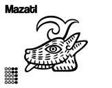 <span class='hidden-xs'>Coloriage de </span>Les jours Aztèques: cerf Mazatl à colorier