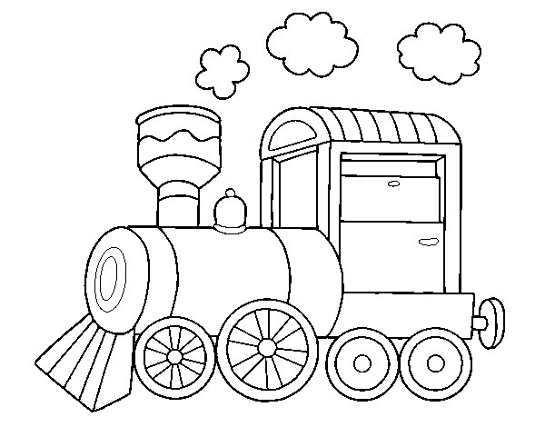 Coloriage de Locomotive à vapeur pour Colorier