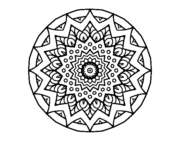 Coloriage de Mandala croissante pour Colorier
