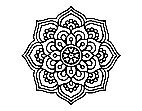 Coloriage de Mandala fleur de concentration pour Colorier