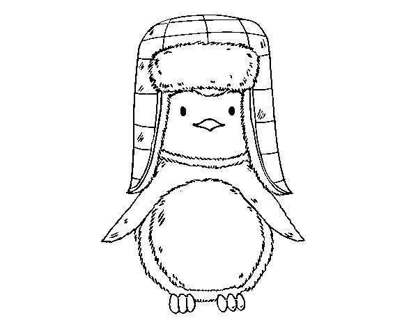 Coloriage de Penguin avec chapeau pour Colorier