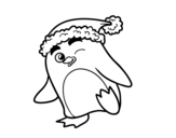 <span class='hidden-xs'>Coloriage de </span>Pingouin avec bonnet de Noël à colorier