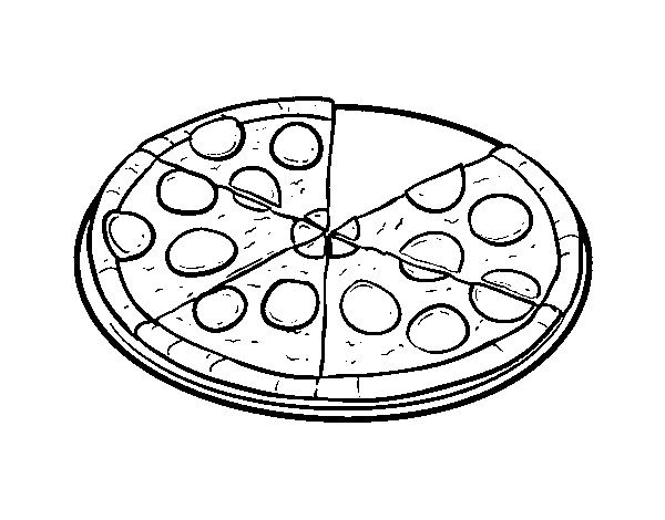 Coloriage de Pizza italianne pour Colorier
