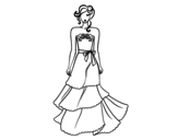 Dibujo de Robe de mariée bustier