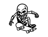 <span class='hidden-xs'>Coloriage de </span>Skeleton Skater à colorier