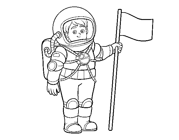 Coloriage de Un astronaute pour Colorier