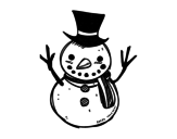 <span class='hidden-xs'>Coloriage de </span>Un bonhomme de neige avec un chapeau à colorier