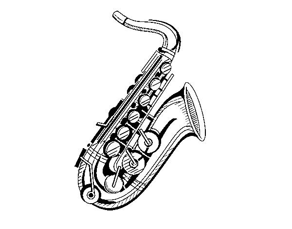 Coloriage de Un saxophone pour Colorier