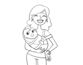 Dibujo de Une mère fière